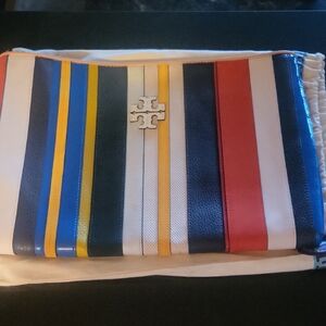 Tory Burch Striped Clutch